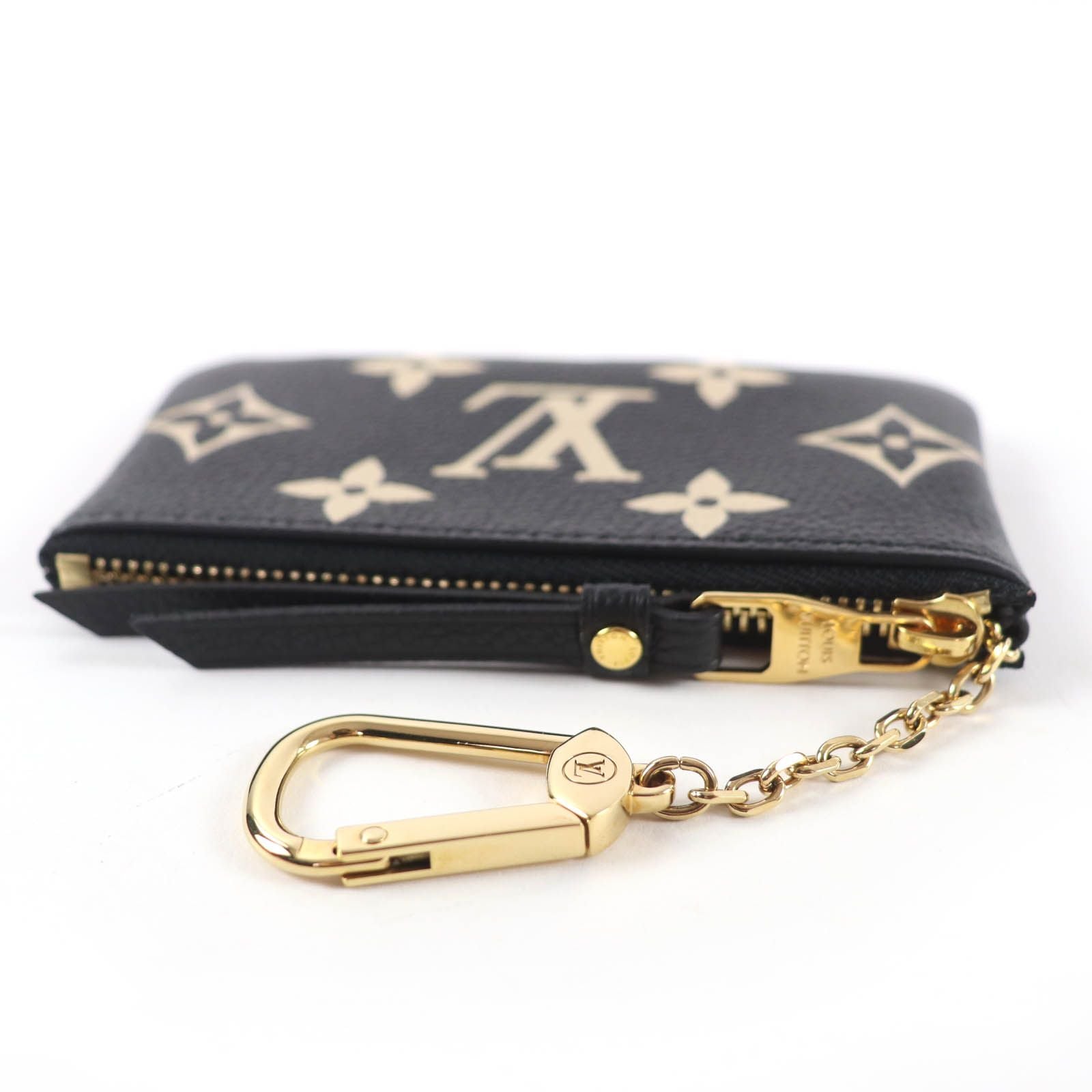 Louis Vuitton Card & Key Case Pochette Cles Monogram Empreinte Coin Black Beige — view 5