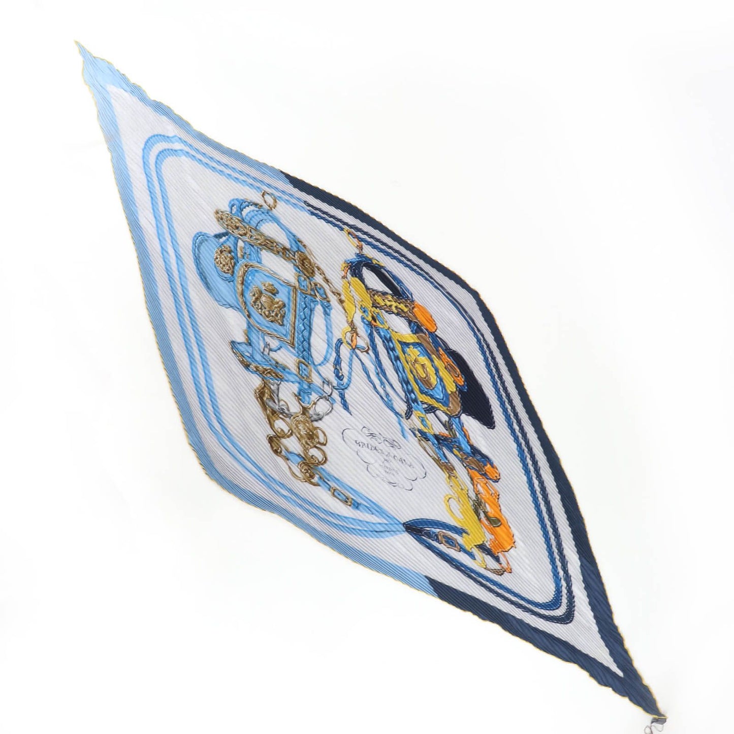 Hermes Carre Geant Pleats Brides de Gala Ceremonial Bridle Cashmere Silk Scarf