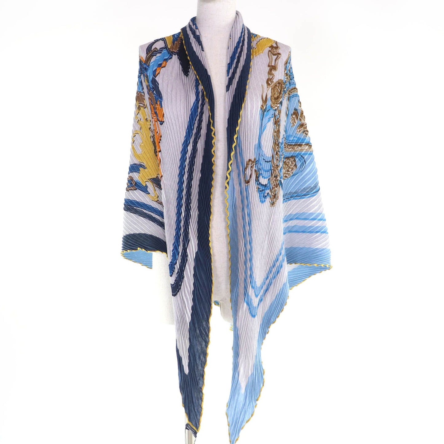 Hermes Carre Geant Pleats Brides de Gala Ceremonial Bridle Cashmere Silk Scarf — view 3