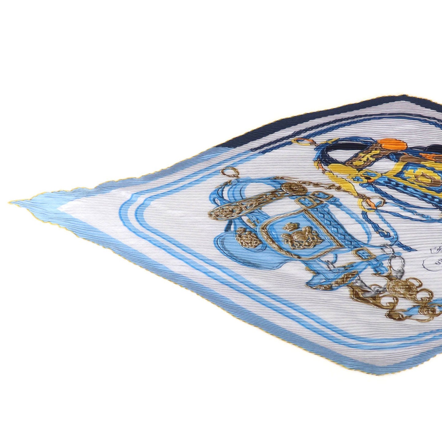 Hermes Carre Geant Pleats Brides de Gala Ceremonial Bridle Cashmere Silk Scarf — view 7
