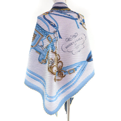 Hermes Carre Geant Pleats Brides de Gala Ceremonial Bridle Cashmere Silk Scarf — view 5
