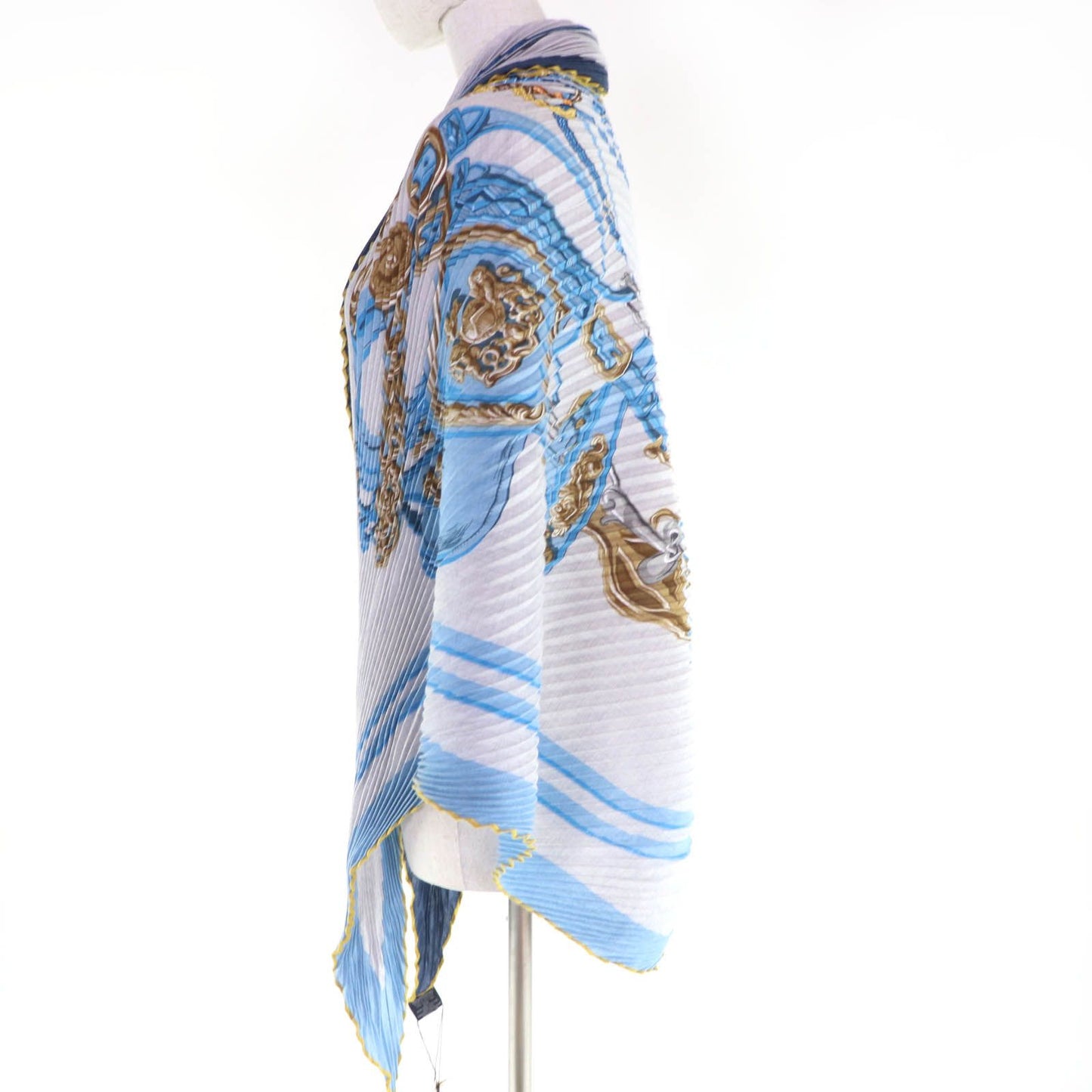 Hermes Carre Geant Pleats Brides de Gala Ceremonial Bridle Cashmere Silk Scarf — view 4