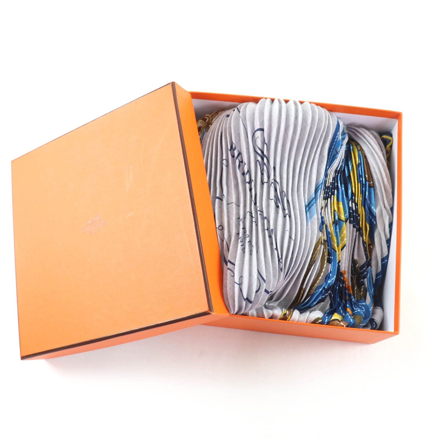 Hermes Carre Geant Pleats Brides de Gala Ceremonial Bridle Cashmere Silk Scarf — view 2