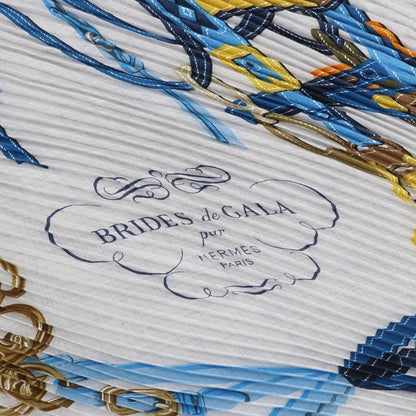 Hermes Carre Geant Pleats Brides de Gala Ceremonial Bridle Cashmere Silk Scarf — view 9