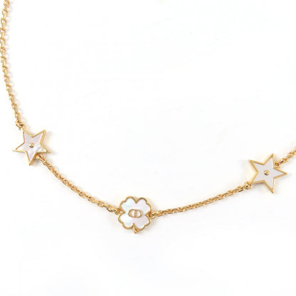 Dior Destiny Mother of Pearl Star Clover Necklace Gold