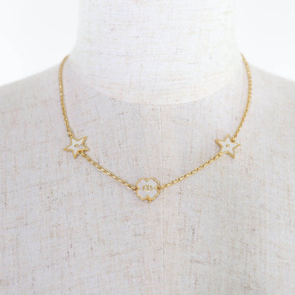 Dior Destiny Mother of Pearl Star Clover Necklace Gold — view 3