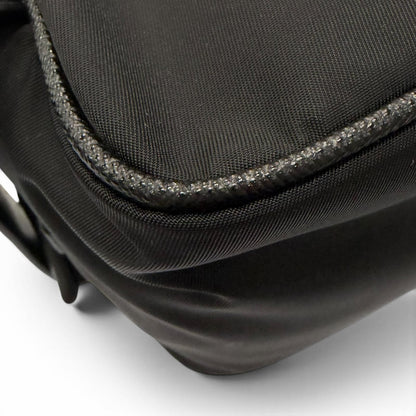 Prada Nylon Saffiano Leather Re-Nylon Triangle Logo Plate Pouch Handbag Clutch — view 5