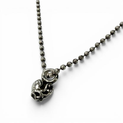 Chrome Hearts 925 Heart Stack Ball Chain Necklace Silver
