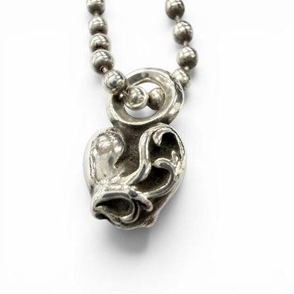 Chrome Hearts 925 Heart Stack Ball Chain Necklace Silver — view 4