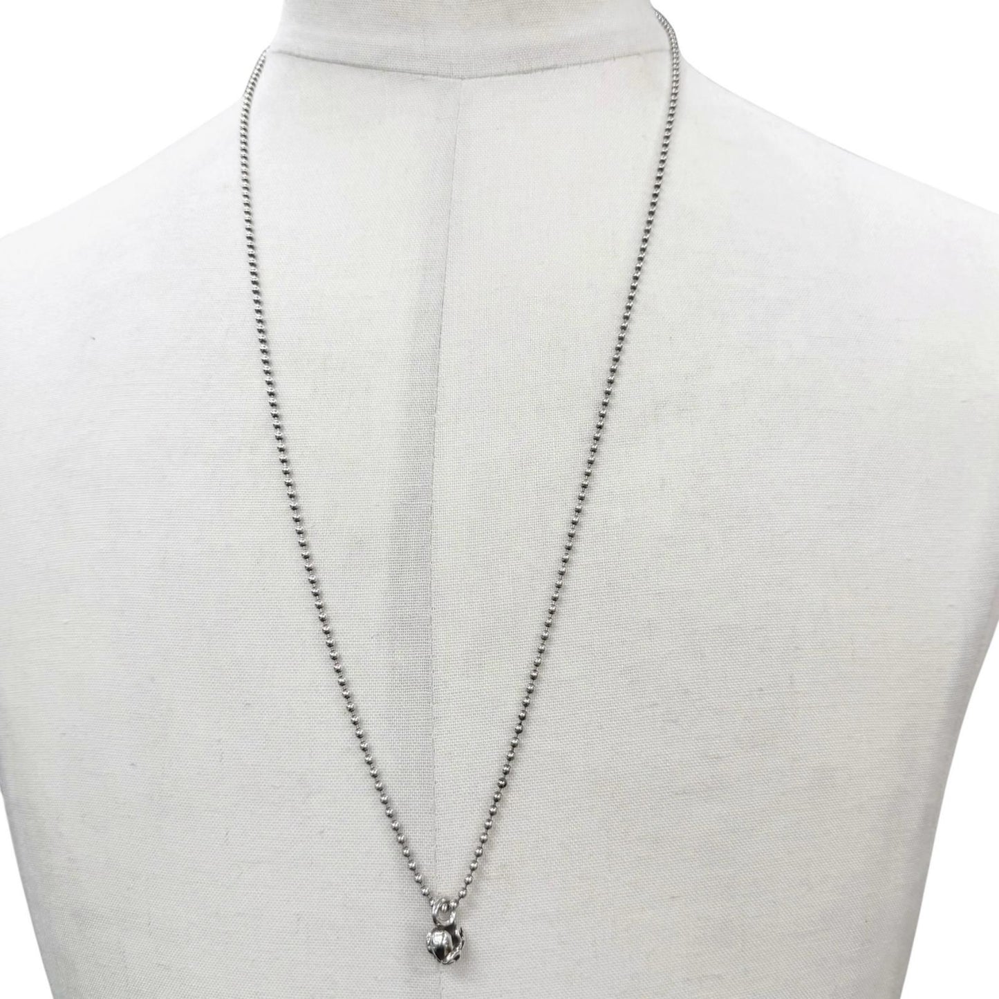 Chrome Hearts 925 Heart Stack Ball Chain Necklace Silver — view 2