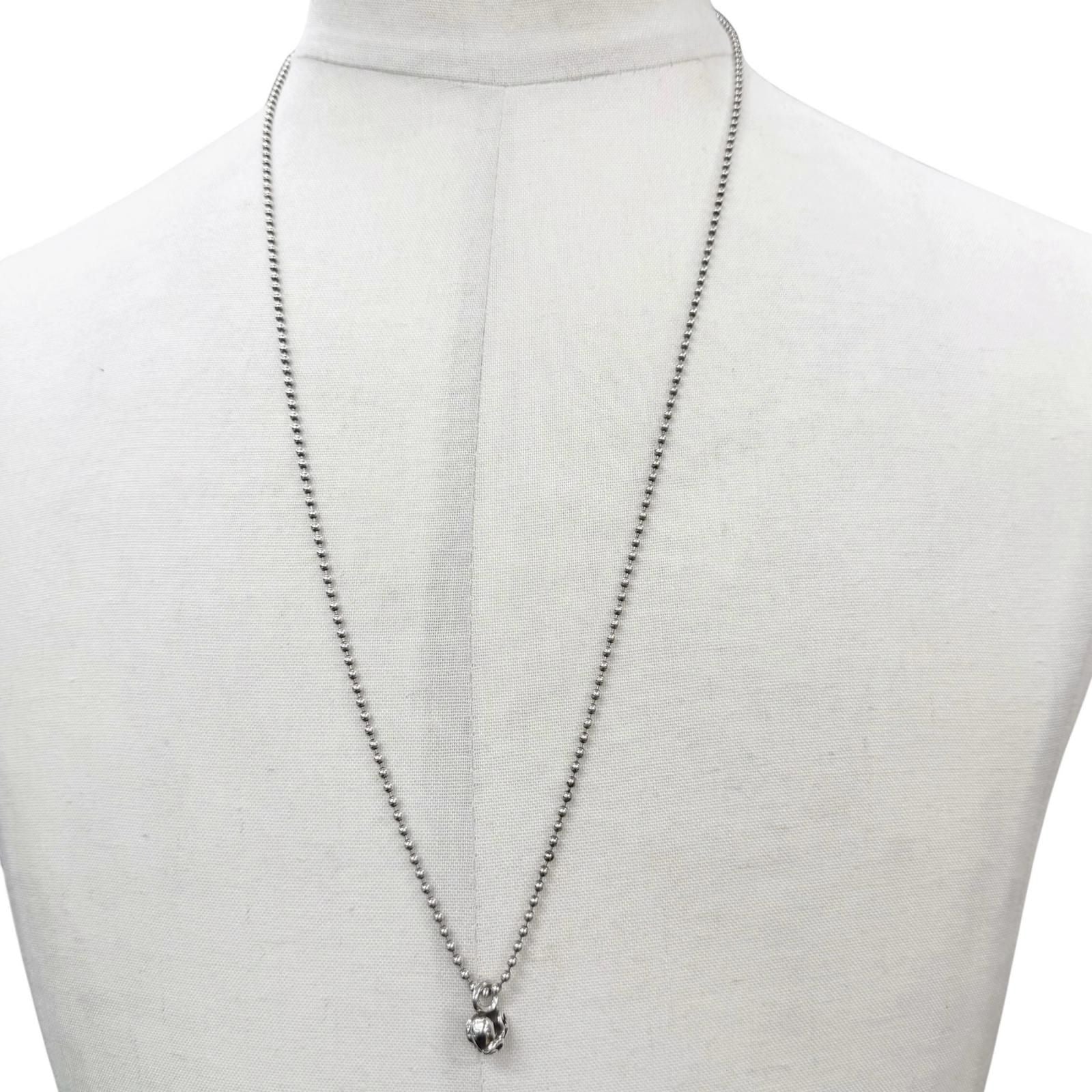Chrome Hearts 925 Heart Stack Ball Chain Necklace Silver — view 2