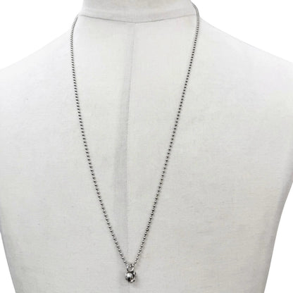 Chrome Hearts 925 Heart Stack Ball Chain Necklace Silver — view 2
