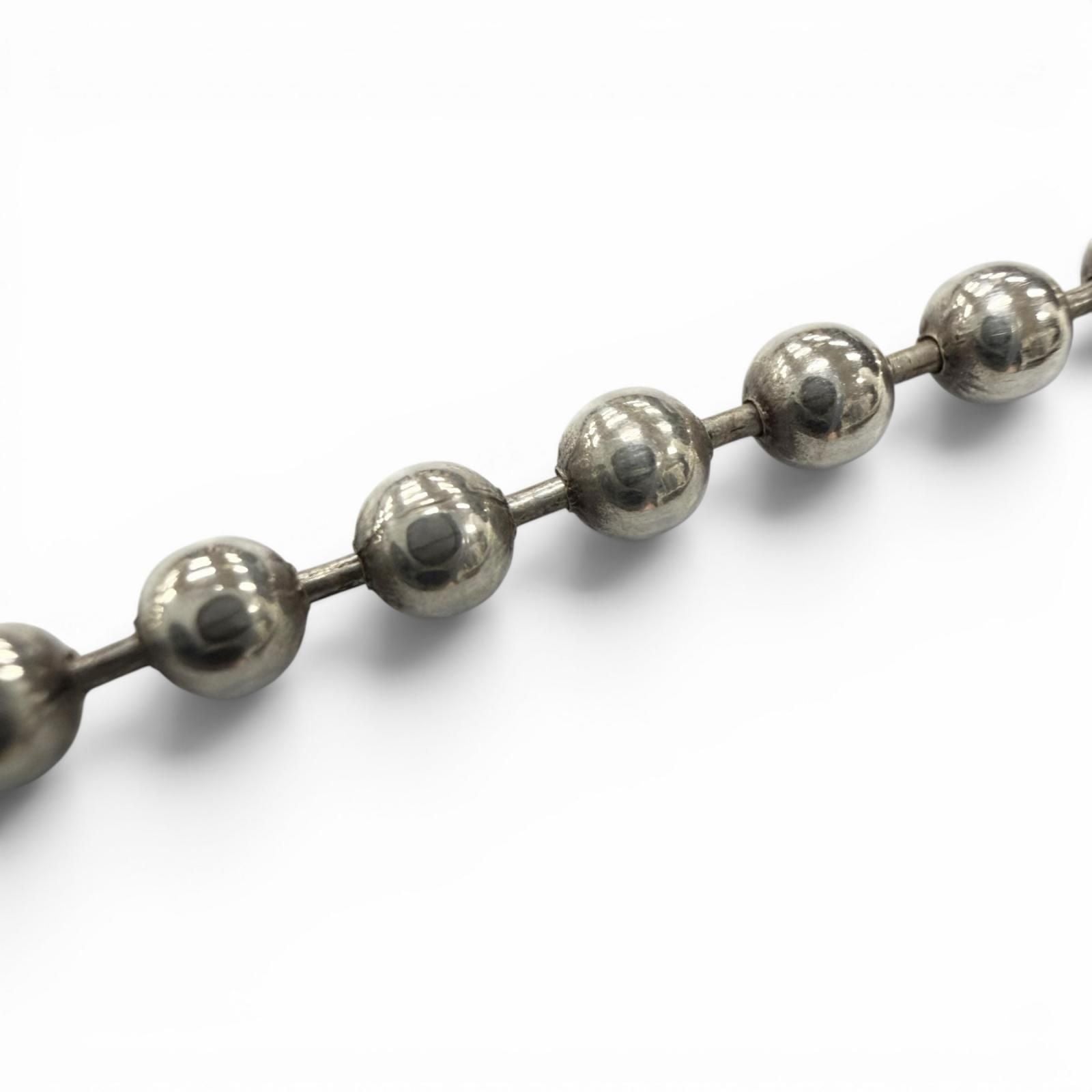 Chrome Hearts 925 Heart Stack Ball Chain Necklace Silver — view 6