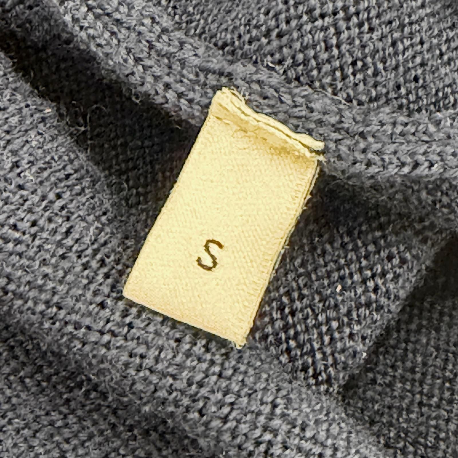 Gucci Wool GG Button Neck Long Sleeve Knit Dress Cardigan Navy White Gold — view 7