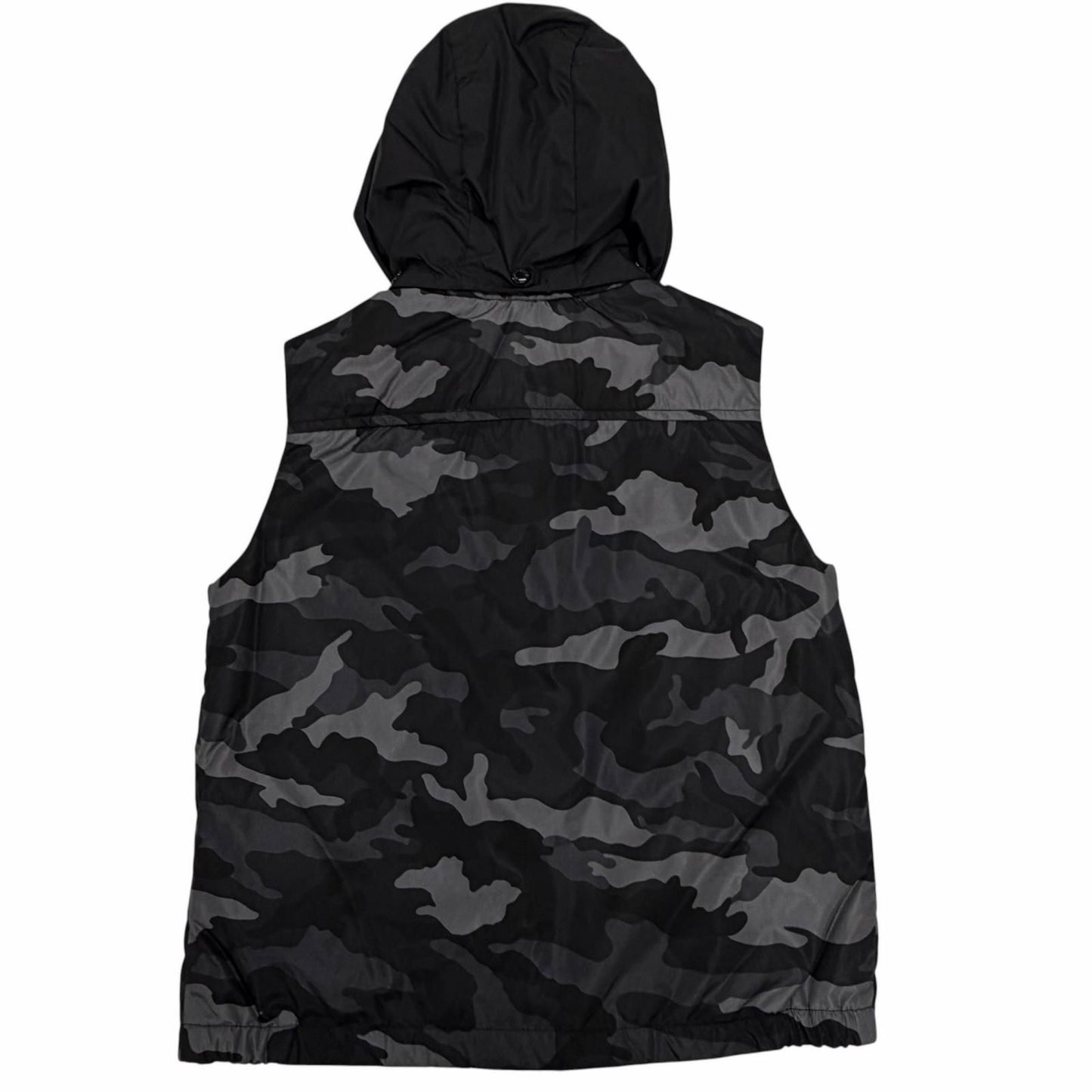 Moncler Drums Gilet Logo Patch Camouflage Pattern Down Jacket Vest Black Gray — view 2
