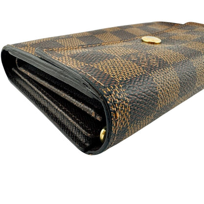 Louis Vuitton Portefeuille Alexandra Damier Leather Trifold Wallet Brown — view 5