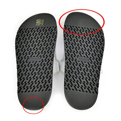 Hermes Sandals Chypre 37 Gray Argent Silver Black Shoes — view 8