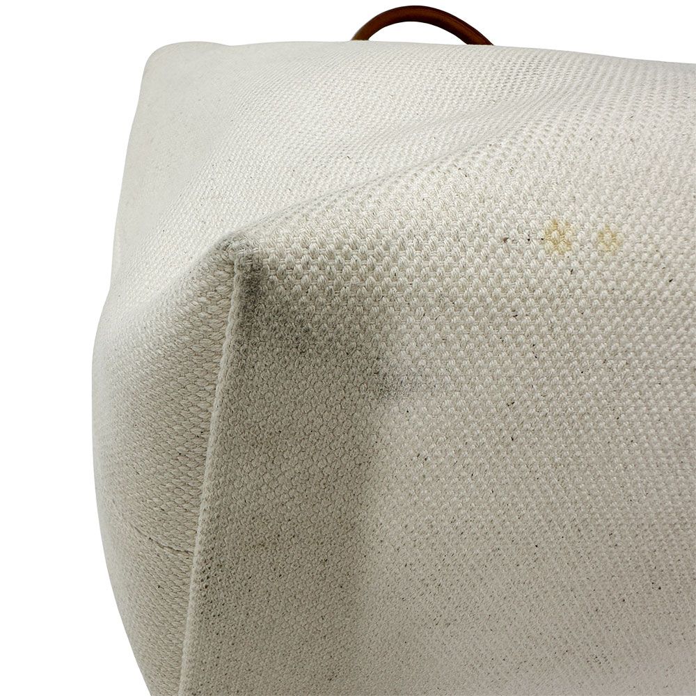 Celine Tote Canvas Horizontal Cover White Brown Large — view 4