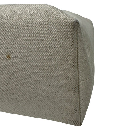Celine Tote Canvas Horizontal Cover White Brown Large — view 6