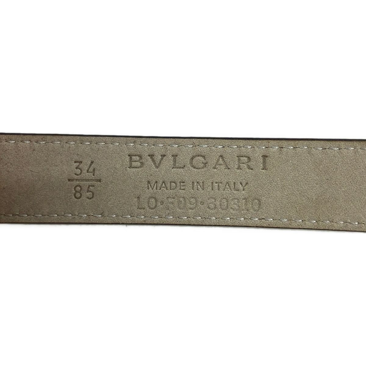Bvlgari Belt 34 85 Black Silver Gold Sbulgari Leather — view 4