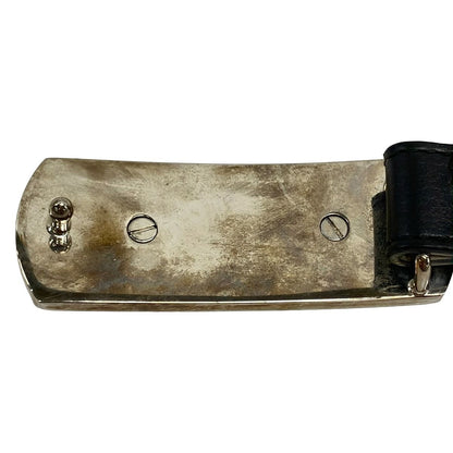 Bvlgari Belt 34 85 Black Silver Gold Sbulgari Leather — view 6