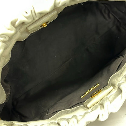 Miu Miu Handbag Gathered Bag Ivory Leather — view 7