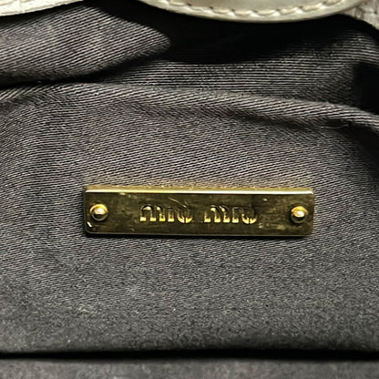 Miu Miu Handbag Gathered Bag Ivory Leather — view 9