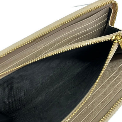 Saint Laurent Paris Wallet Gray Beige Zip Around Leather — view 4