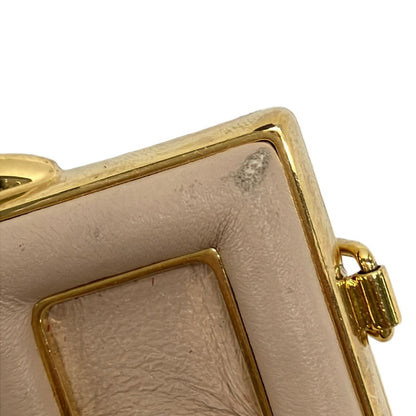 Fendi Key Holder Nano Fast Charm Pink Beige Gold Clasp Leather — view 6