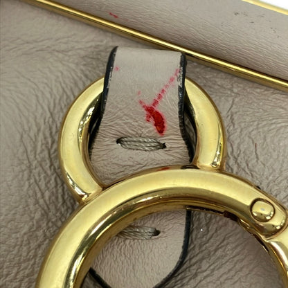 Fendi Key Holder Nano Fast Charm Pink Beige Gold Clasp Leather — view 7