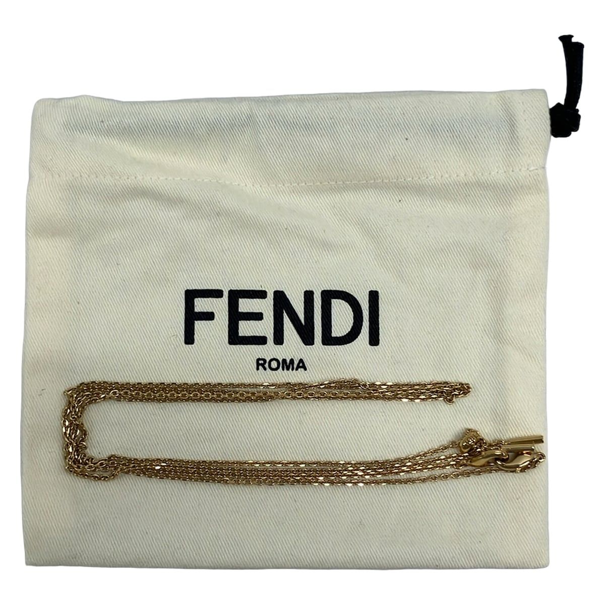 Fendi Key Holder Nano Fast Charm Pink Beige Gold Clasp Leather — view 4