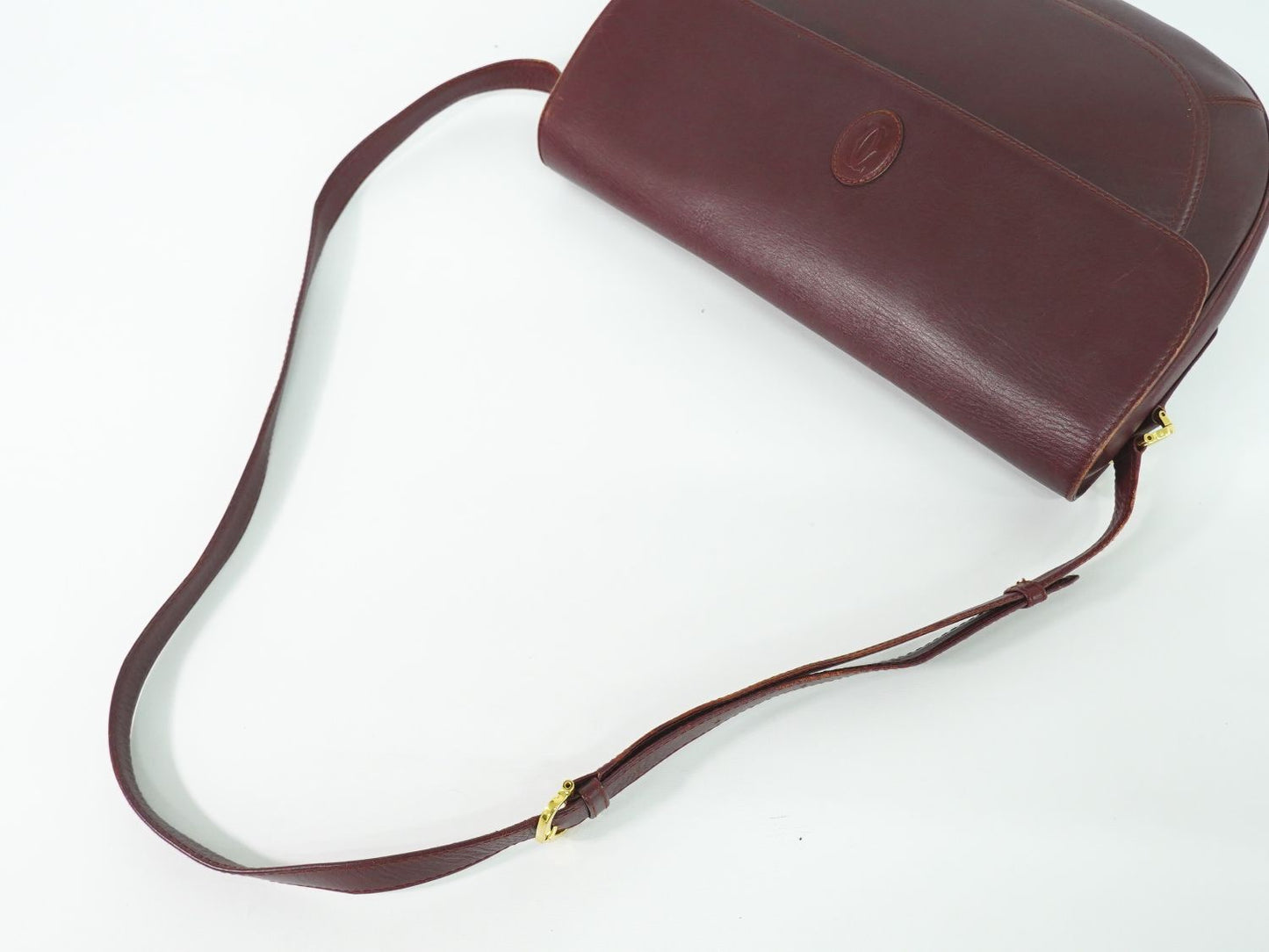 Cartier Must Line Shoulder Bag Pochette Leather Bordeaux — view 4