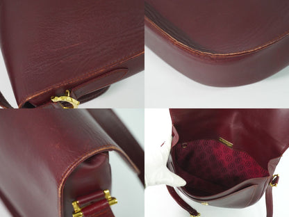 Cartier Must Line Shoulder Bag Pochette Leather Bordeaux — view 8