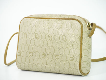 Dior Honeycomb Pattern Shoulder Bag Pochette Beige — view 2