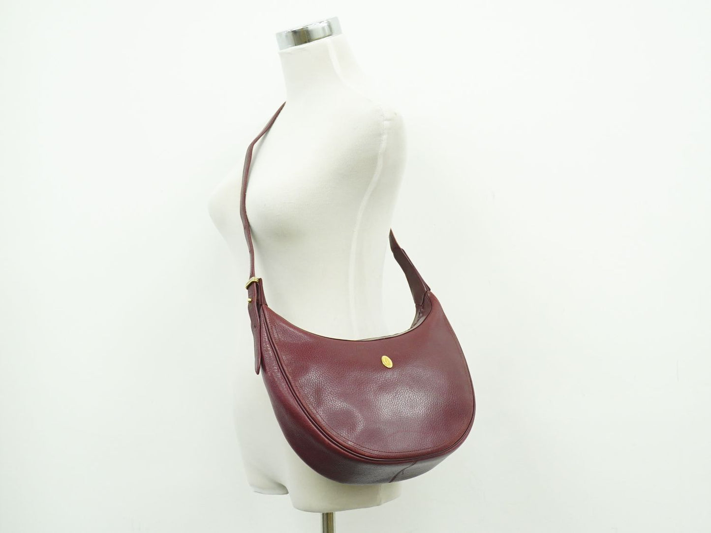 Cartier Must Line Shoulder Bag Leather Bordeaux — view 6