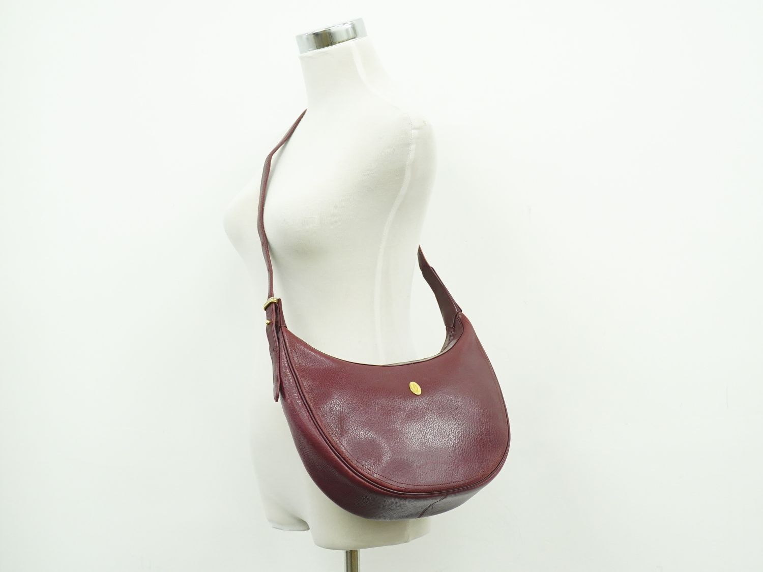 Cartier Must Line Shoulder Bag Leather Bordeaux — view 6