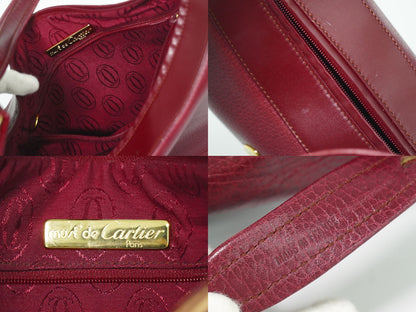 Cartier Must Line Shoulder Bag Leather Bordeaux — view 9