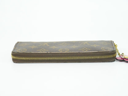 Louis Vuitton LV Portefeuille Clemence Flower Charm Monogram Wallet Brown — view 5