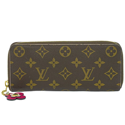 Louis Vuitton LV Portefeuille Clemence Flower Charm Monogram Wallet Brown