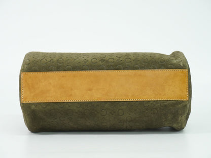 Celine C Macadam Handbag Suede Leather Khaki Bag — view 3