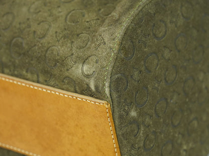 Celine C Macadam Handbag Suede Leather Khaki Bag — view 7