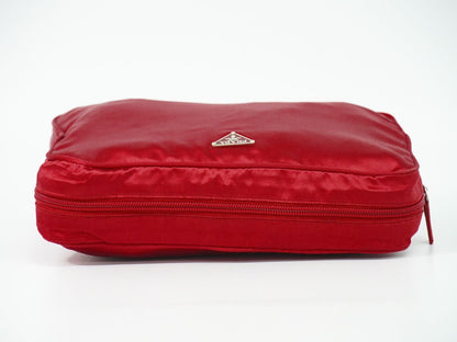 Prada Satin Pouch Case Red — view 5