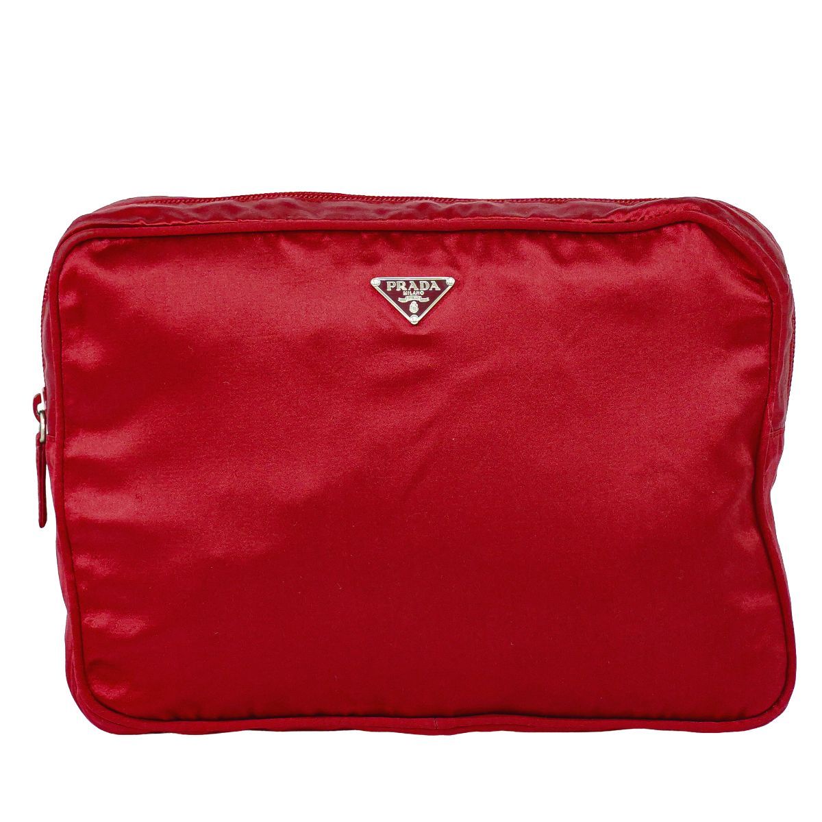Prada Satin Pouch Case Red