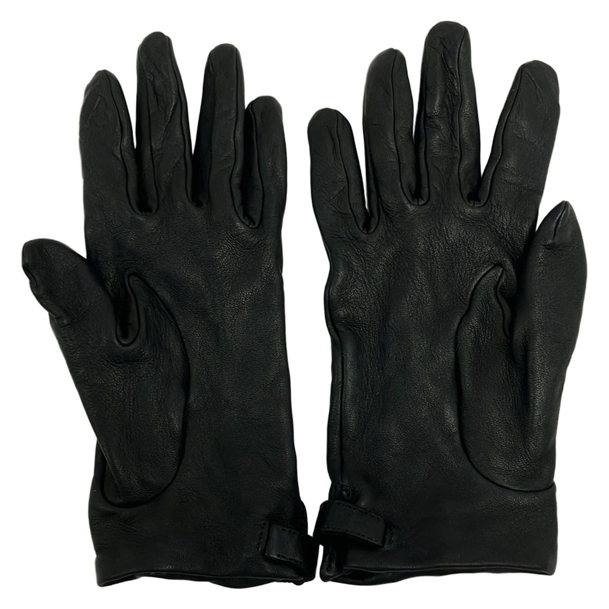 Hermes Gloves Black Kelly Charm Gold Lambskin — view 3