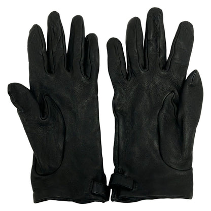 Hermes Gloves Black Kelly Charm Gold Lambskin — view 3