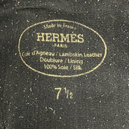 Hermes Gloves Black Kelly Charm Gold Lambskin — view 4