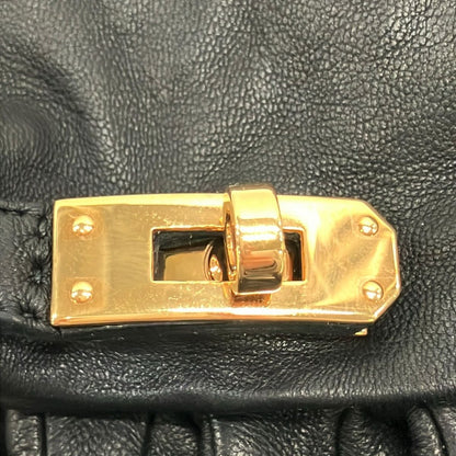 Hermes Gloves Black Kelly Charm Gold Lambskin — view 5