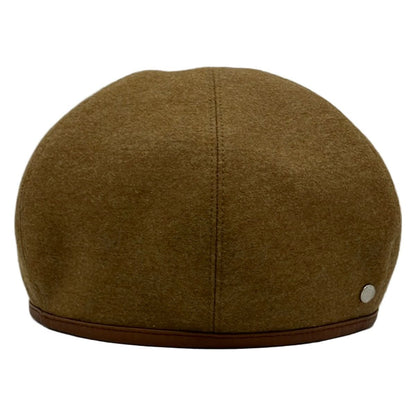 Hermes Hat 59 Beige Dark Brown Beret Series Wool Leather — view 2