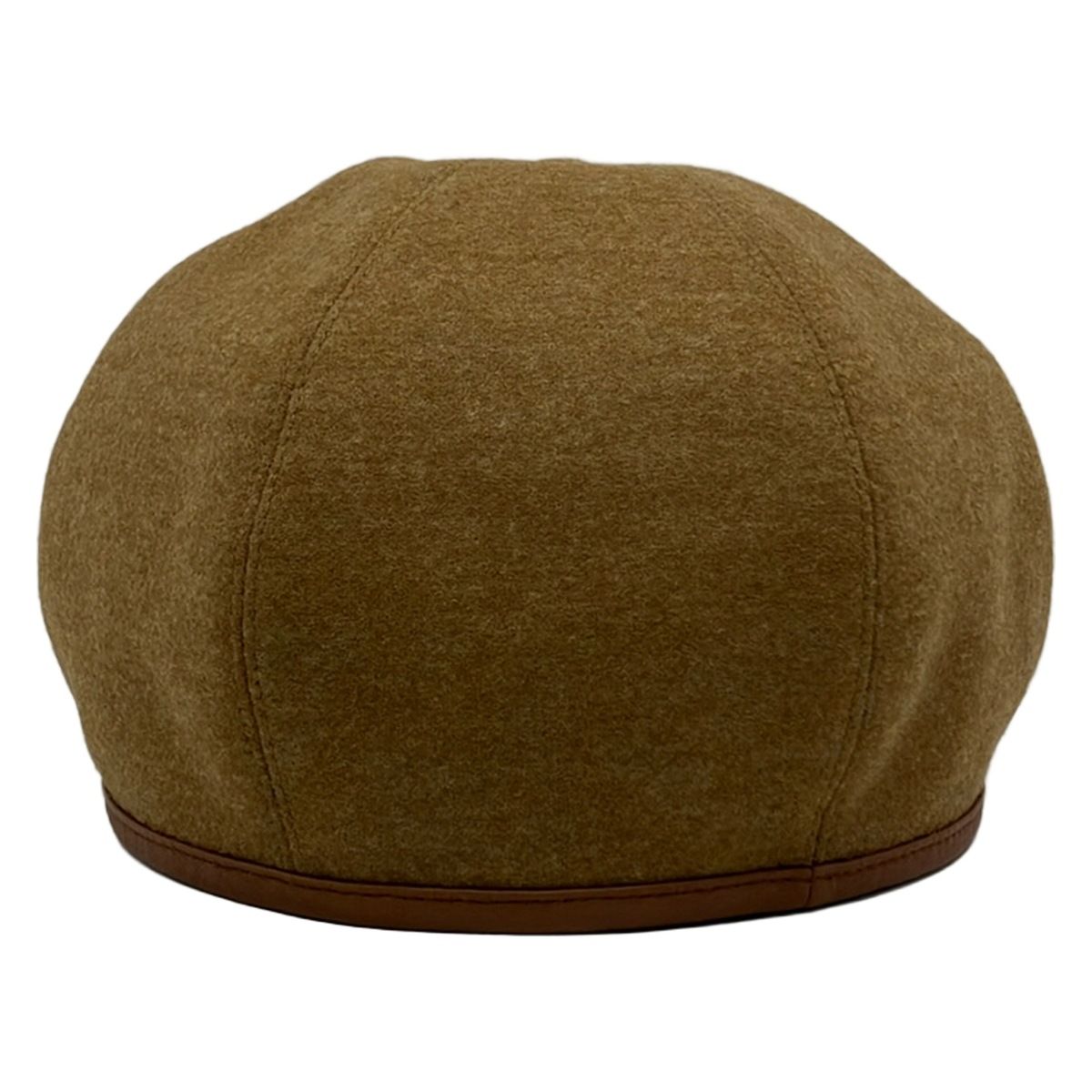 Hermes Hat 59 Beige Dark Brown Beret Series Wool Leather — view 3