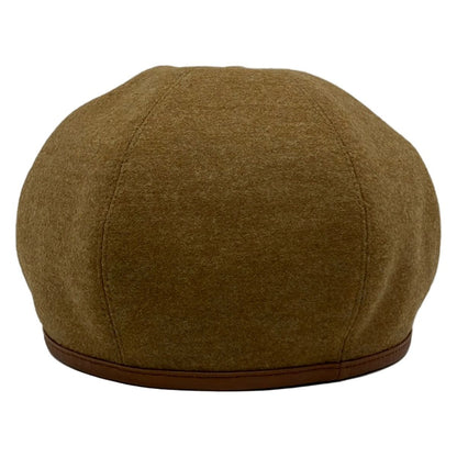 Hermes Hat 59 Beige Dark Brown Beret Series Wool Leather — view 3